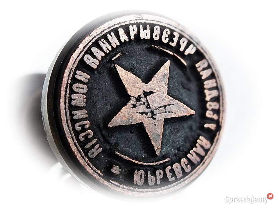 Stara pieczęć drewniana Duża Gwiazda Rosja Żary