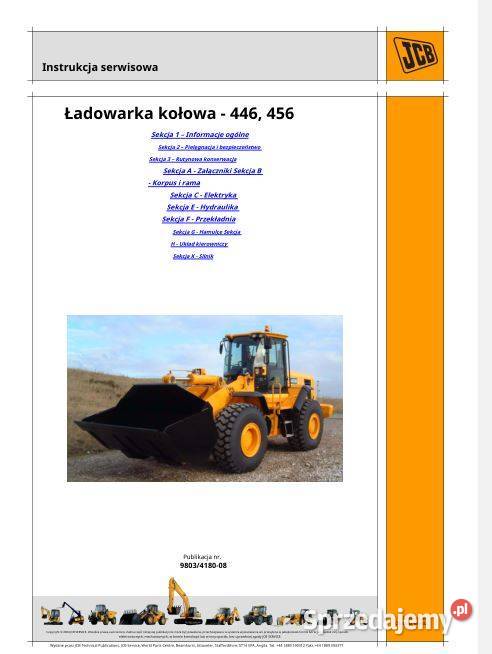JCB 446 456 instrukcja naprawy Poradniki, albumy i reportaże Kielce