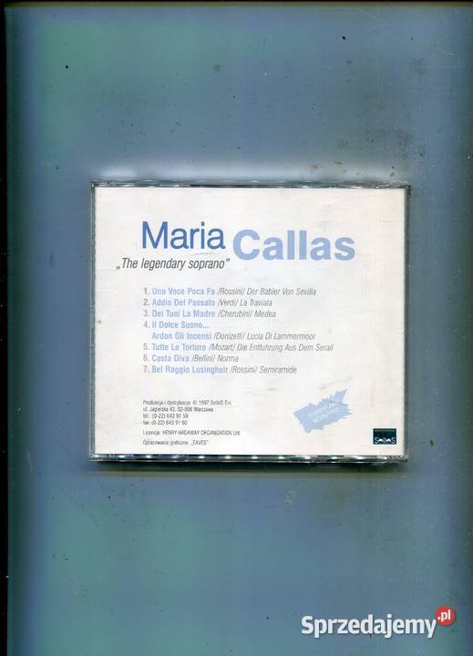 Maria Callas The legendary soprano Płyta CD 1 płyta Szczecin