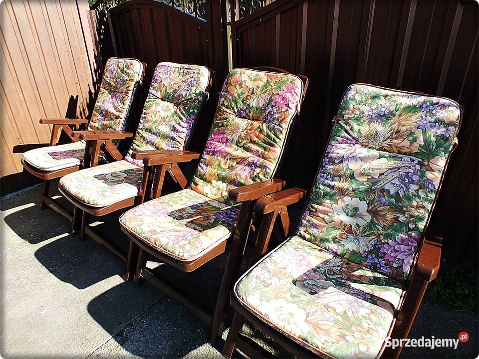 Komplet Krzesło Leżak ogrodowy składany Poduszki tworzywo sztuczne Żary