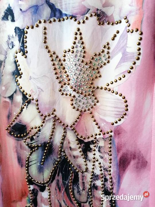 NOWA RÓŻOWA SUKIENKA OVAVIFA PIĘKNIE ZDOBIONA RL Łódź sprzedam