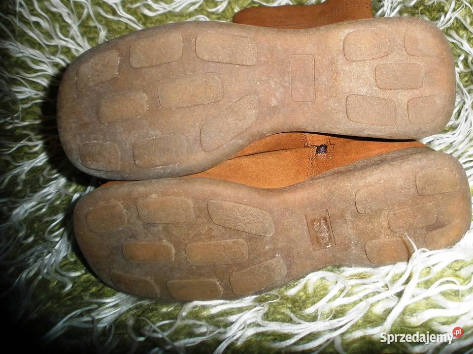 Kozaki skórzane jasnobrązowe damskie ocieplane inna Kraków