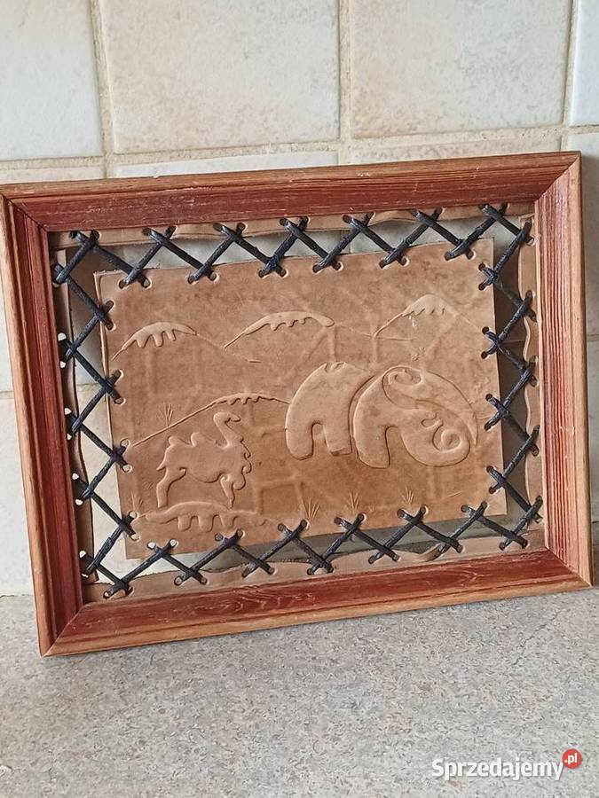 vintage obrazek ze skóry Nowy Targ