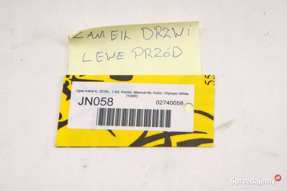 JN058 Opel Astra K V Zamek Drzwi Lewy Przód