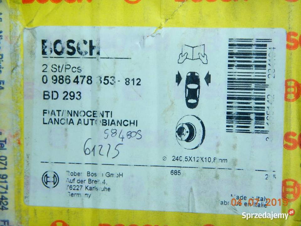 TARCZE HAMULCOWE PRZÓD FIAT FIORINO 8701 ASO sprzedam