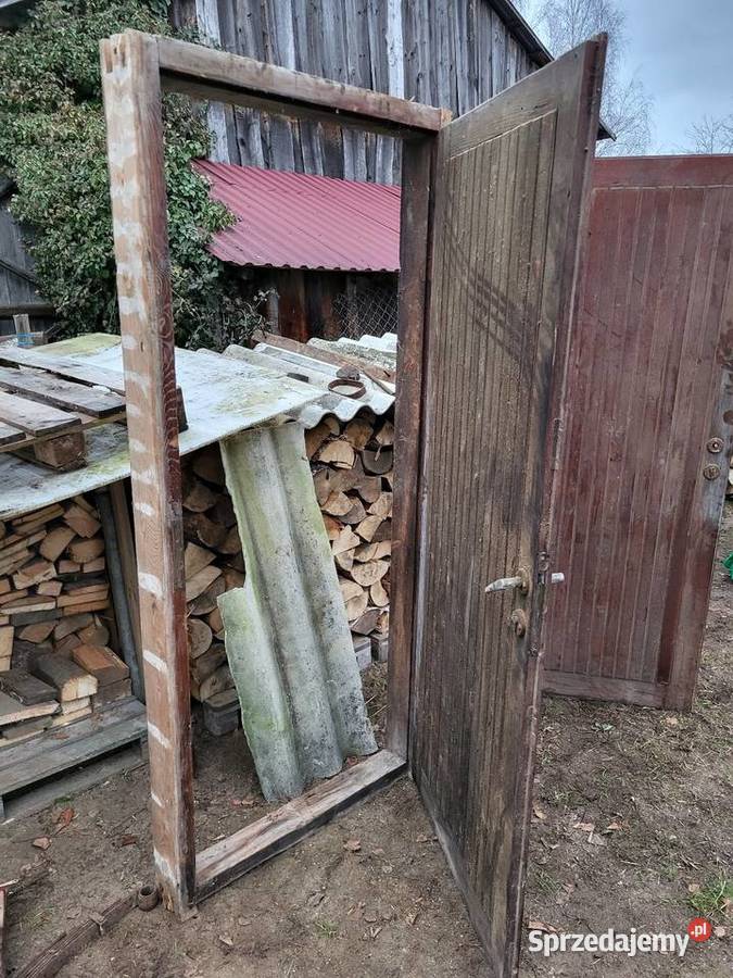 Drzwi używane drewniane garażowe wejściowe Rędziny