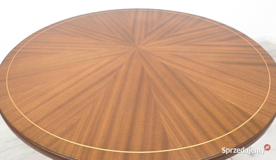 Stylowy okrągły stolik na 3 nogach z połowy XX w