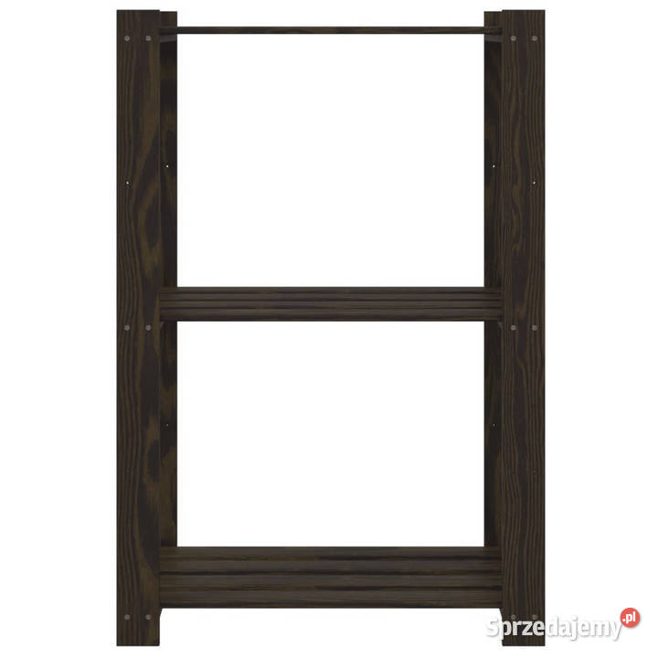 Regał z 3 półkami czarny 60x38x90 lite drewno Warszawa