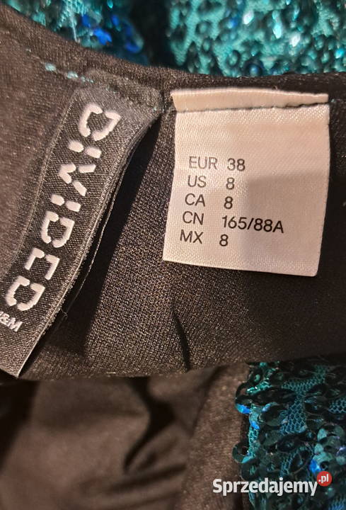Wspaniała sukienka HM mini na podszewce w zielony Warszawa