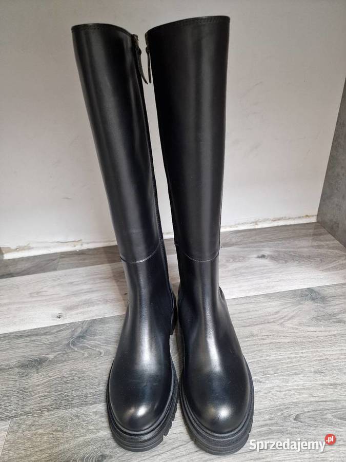 Kozaki Czarne Wysokie 36 Skóra Żywiec