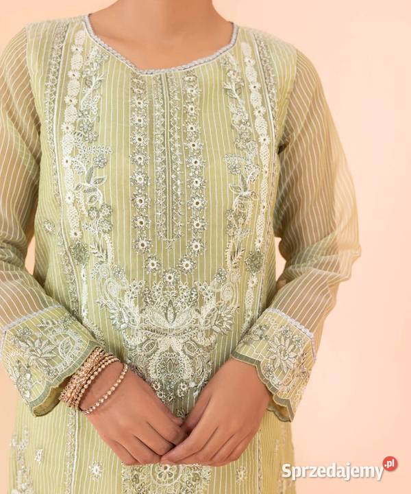 Długa zielona tunika S 36 orient Bollywood