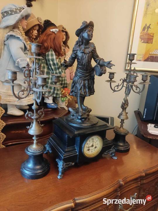 Stary zegar Panna ze świecznikami garnitur Gorzów Wielkopolski sprzedam