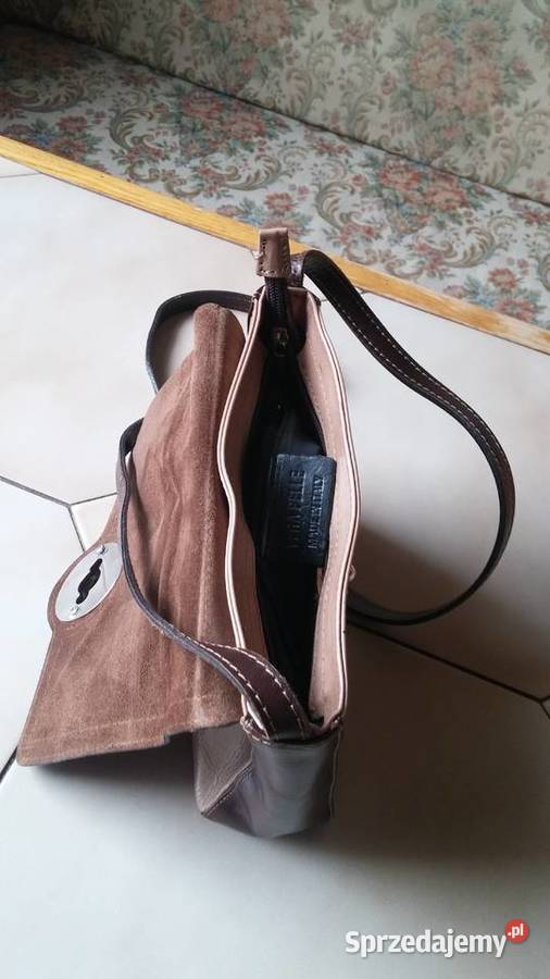 Mała skórzana torebka Vera Pelle Made in Italy 21cm