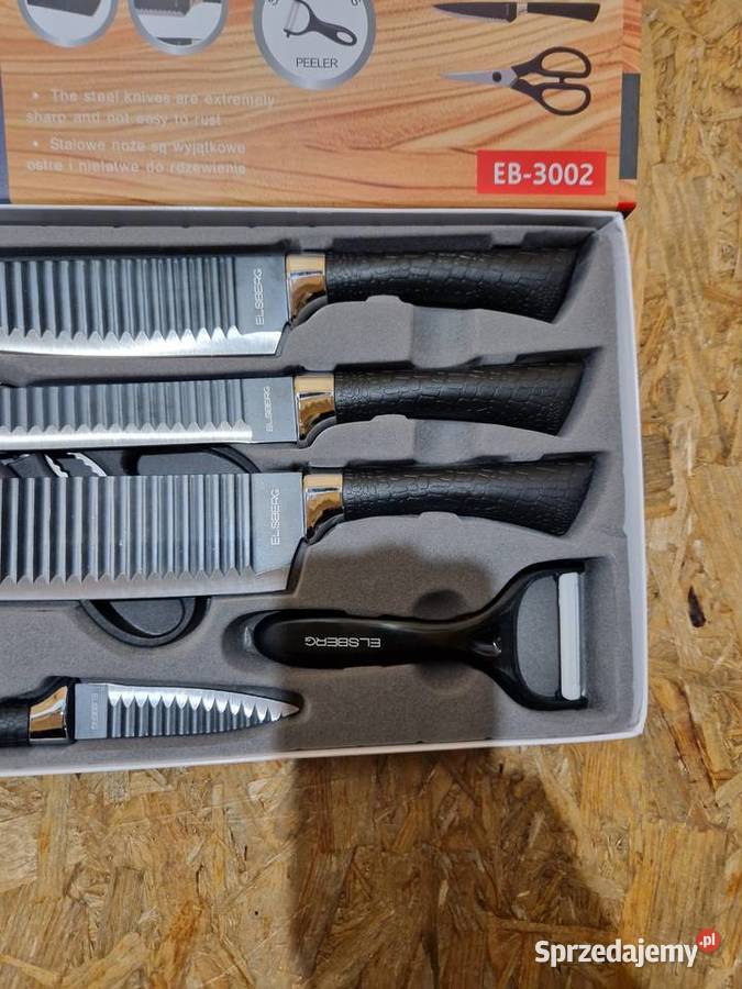 NOŻE KUCHENNE KARBOWANE OSTRE NOŻYCZKI Głogowa