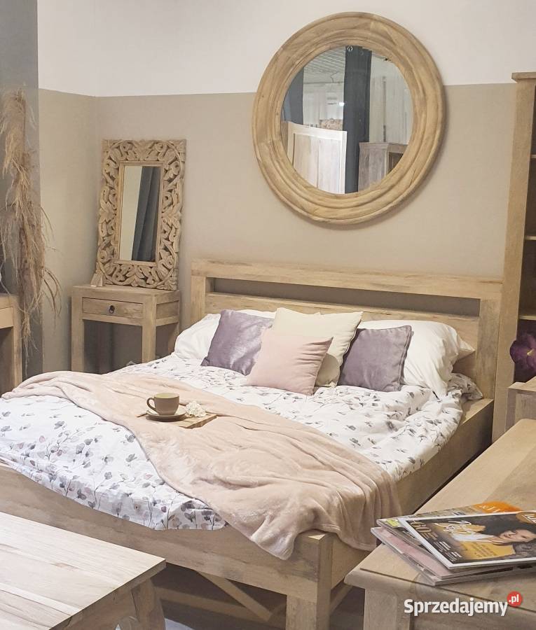 Drewniane łóżko 180x200 z drewna mango indyjskie Lublin