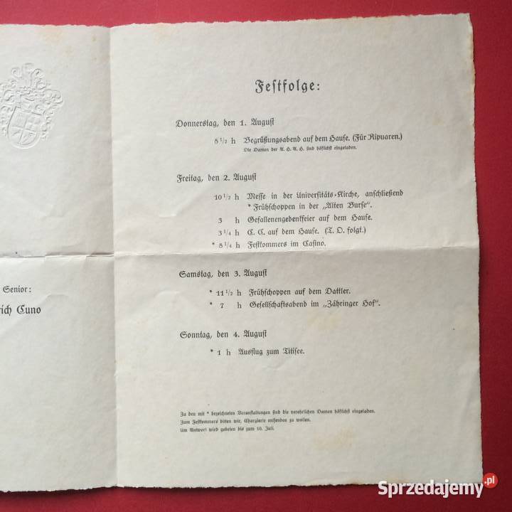 1237 Dokument Niemiecki Freiburg zachodniopomorskie