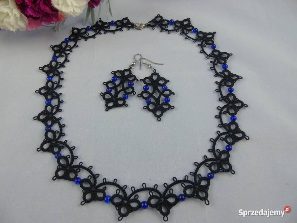 Biżuteria frywolitkowa Wiśniowa