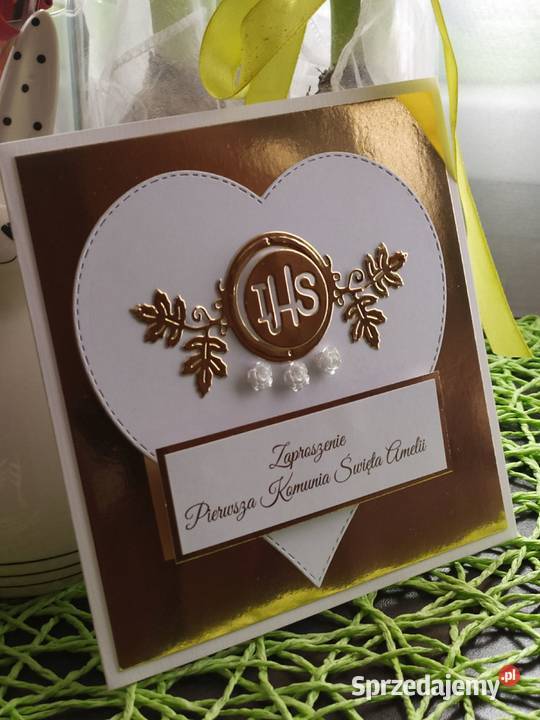 Zaproszenia na I Komunię Św Rękodzieło sprzedam