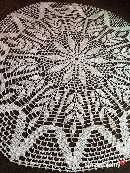 obrus okrągły szydełkowy rękodzieło Zabrze