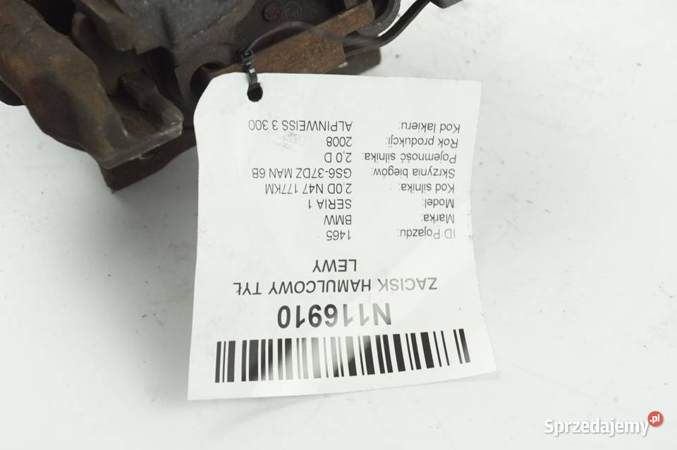 SERIA 1 E82 ZACISK HAMULCOWY TYŁ LEWY kujawsko-pomorskie Lipno sprzedam