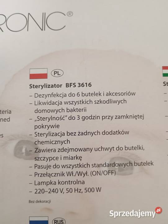 Sterylizator do butelek Clatronic Bfs 3616 wielkopolskie Piła sprzedam