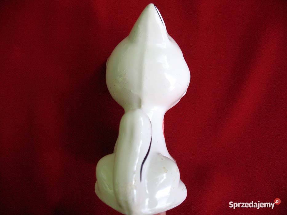 Kot Koteczka z dużymi oczami porcelana 9 x 7 x 5 Figurki i rzeźby