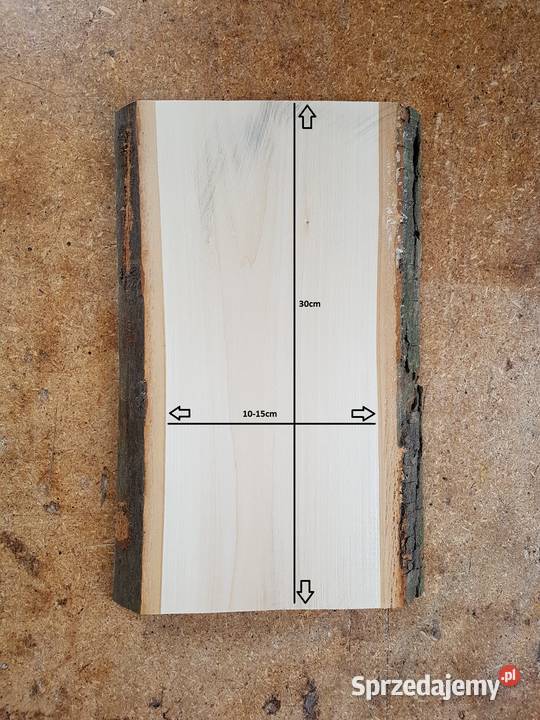 Deska lipowa z korą 30x125x25 rzeźba ikony Łódź