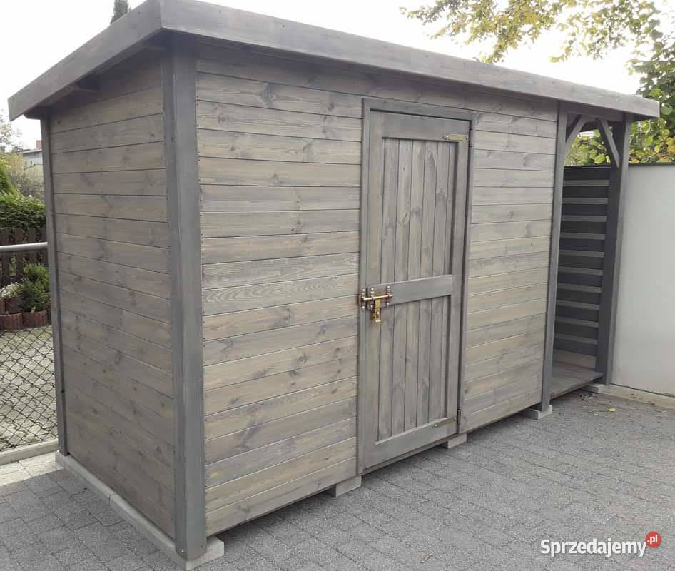 Domek narzędziowy 3 x 15m drewutnia 1 x 15m z