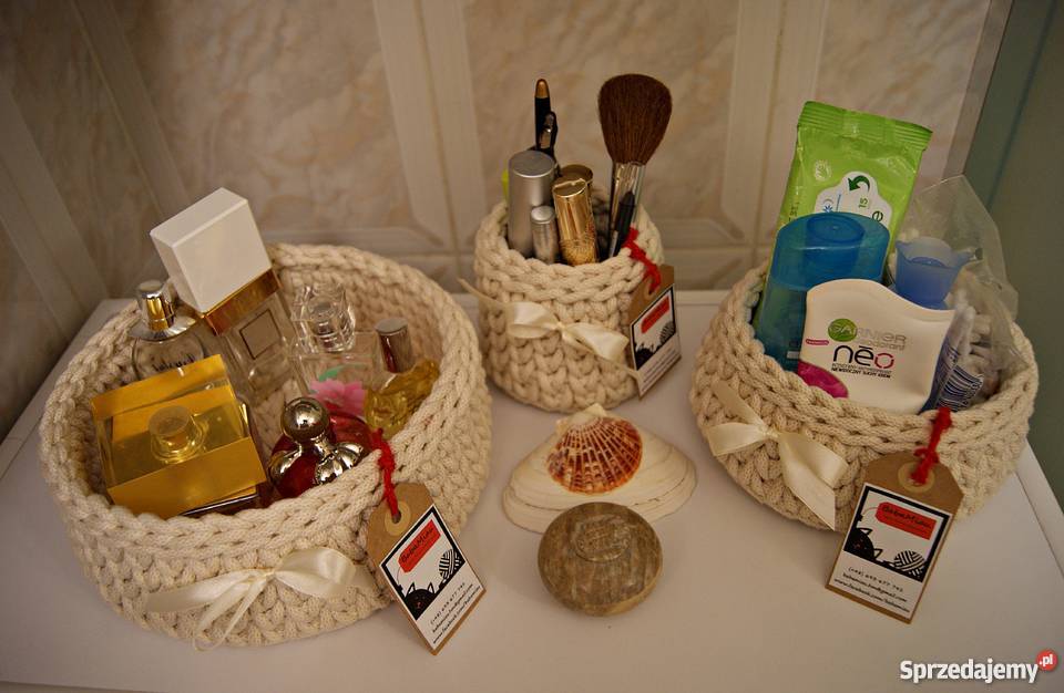 Koszyki ze sznurka bawełnianego komplet 3 Bydgoszcz