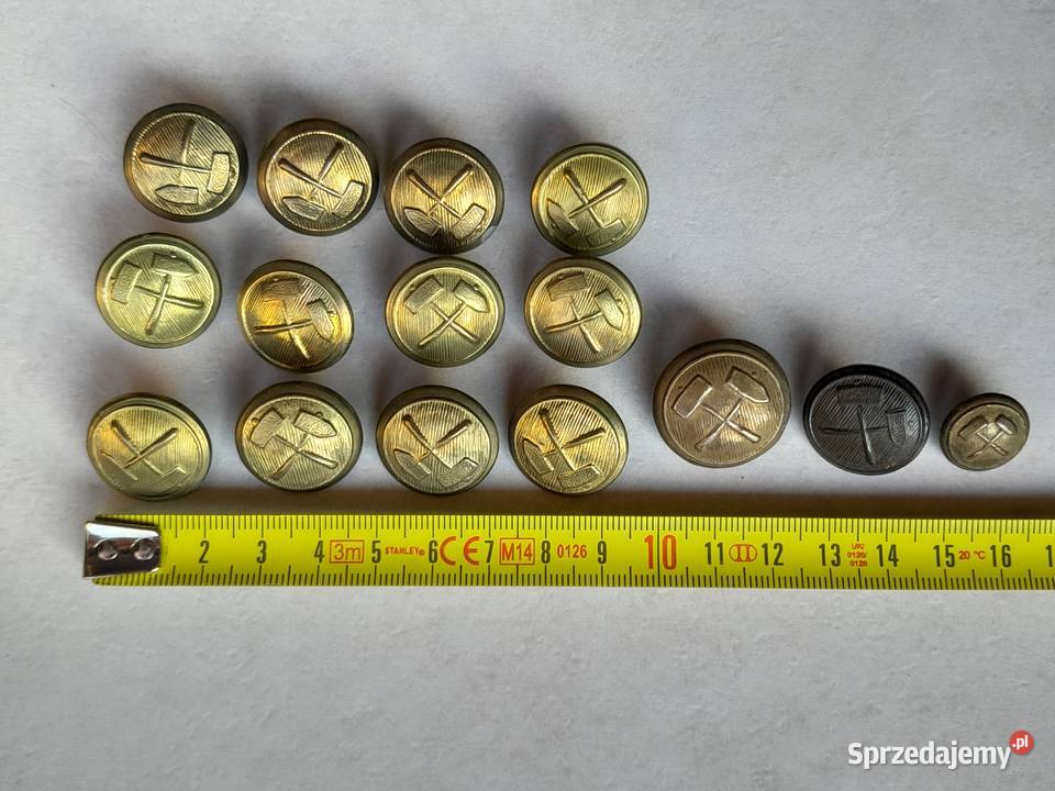 Stare guziki wojskowe górnicze marynarka inne 38 Dąbrowa Górnicza