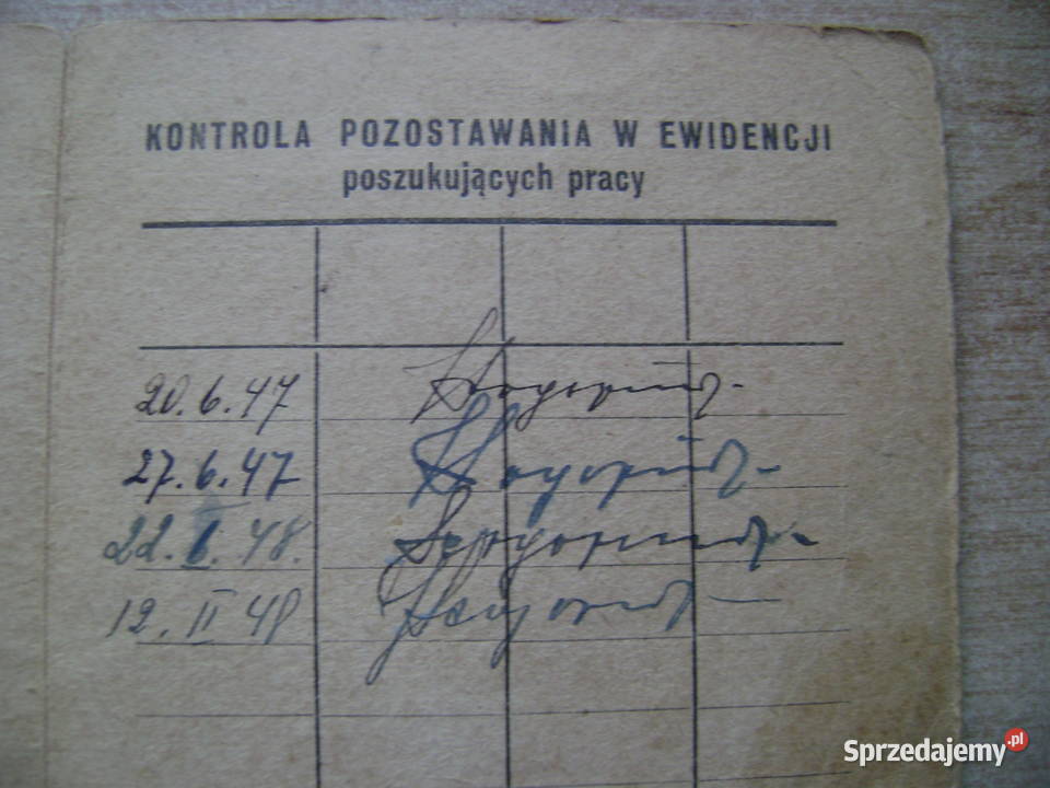 Starocie z PRL Stare dokumenty Dowód Antykwariat Gdynia