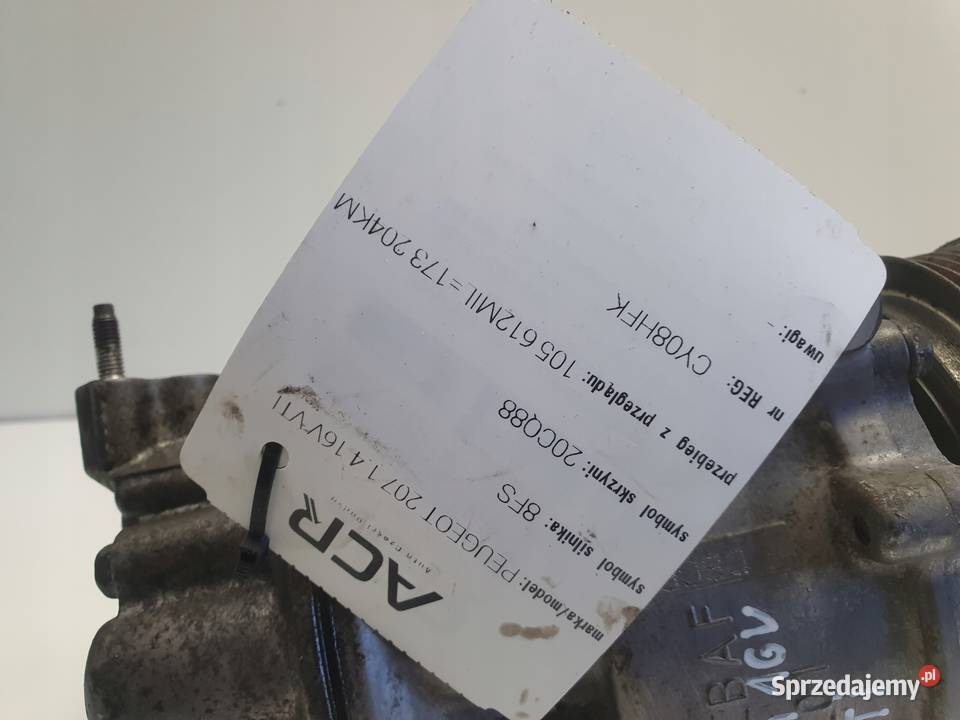 SPRĘŻARKA KLIMATYZACJI Peugeot 207 14 16V VTi lubelskie Chełm