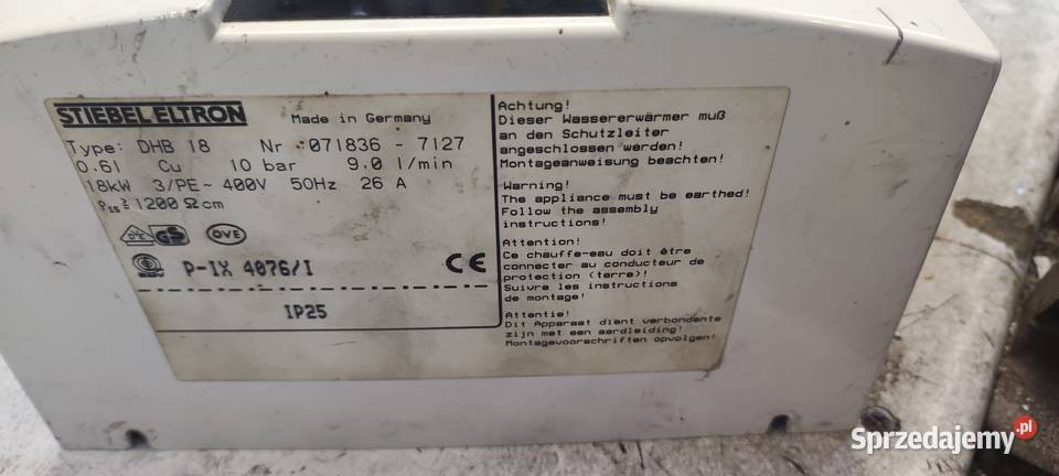 OGRZEWACZ STIEBEL ELTRON DHB 18 Pozostałe Kędzierzyn-Koźle