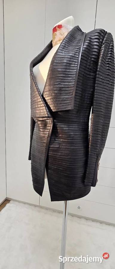 GUESS Mięciutka skórzana kurtka Czarny Regular