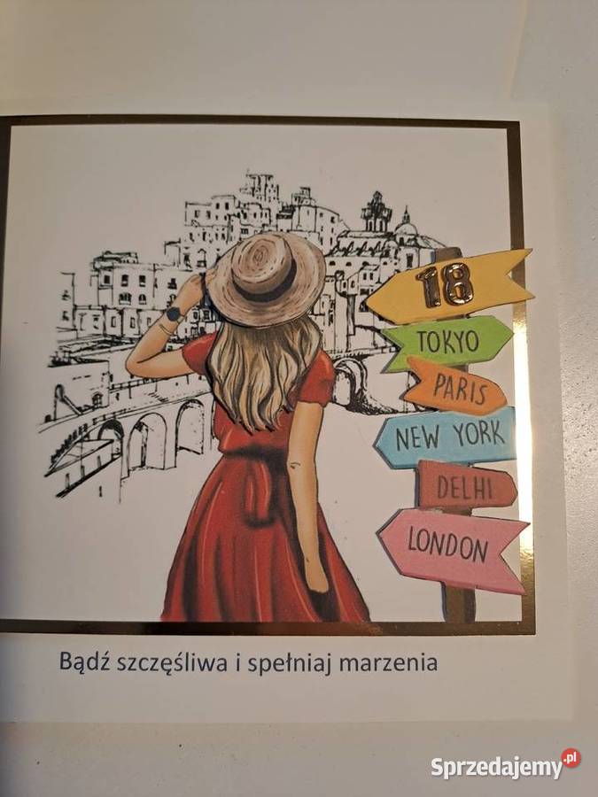 Kartka 3D z okazji 18 urodzin w kopercie Strzebiń