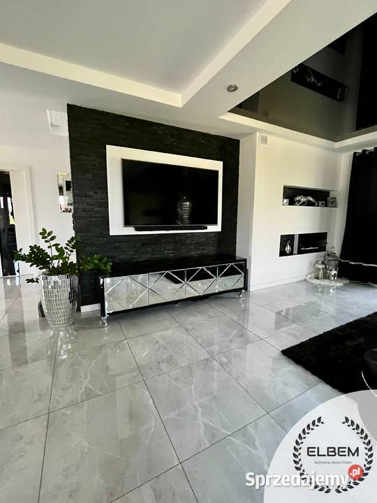 Szklana czarna szafka RTV Glamour