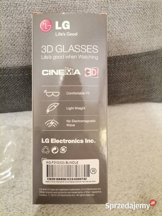 Nowe oryginalne okulary 3D pasywne LG AGF310 Miejsce Piastowe