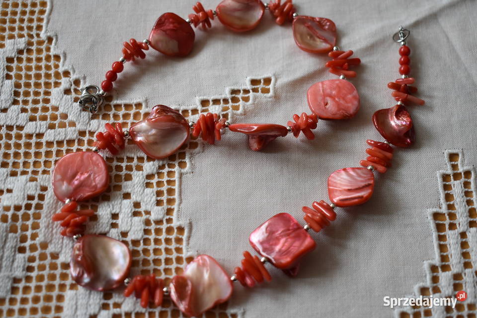 Naszyjnik masa perłowa koral