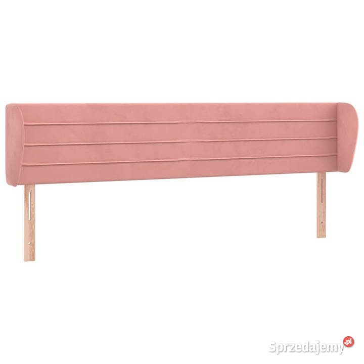 Zagłówek uszak różowy 163x23x7888 aksamitny