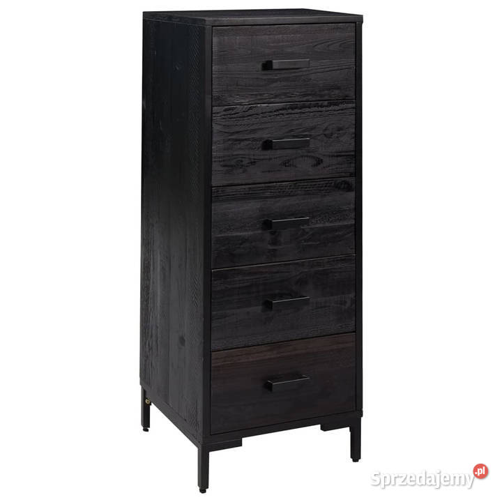 Komoda czarna 42x35x110 lite drewno sosnowe Warszawa