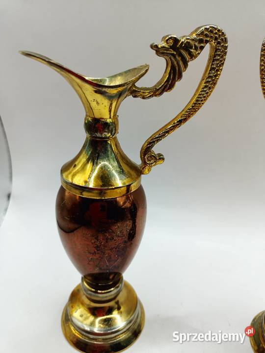 Metal dwa angielskie dzbanki wazony z głową Zamość sprzedam