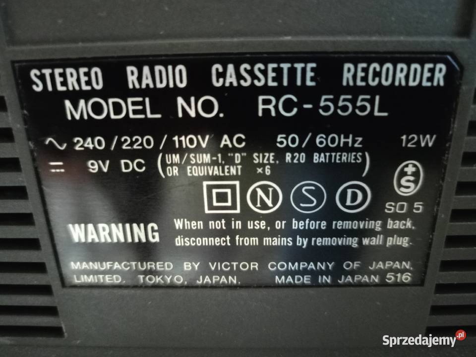 Zabytkowy Boombox JVC RC555L Japan Vintage Drawski Młyn