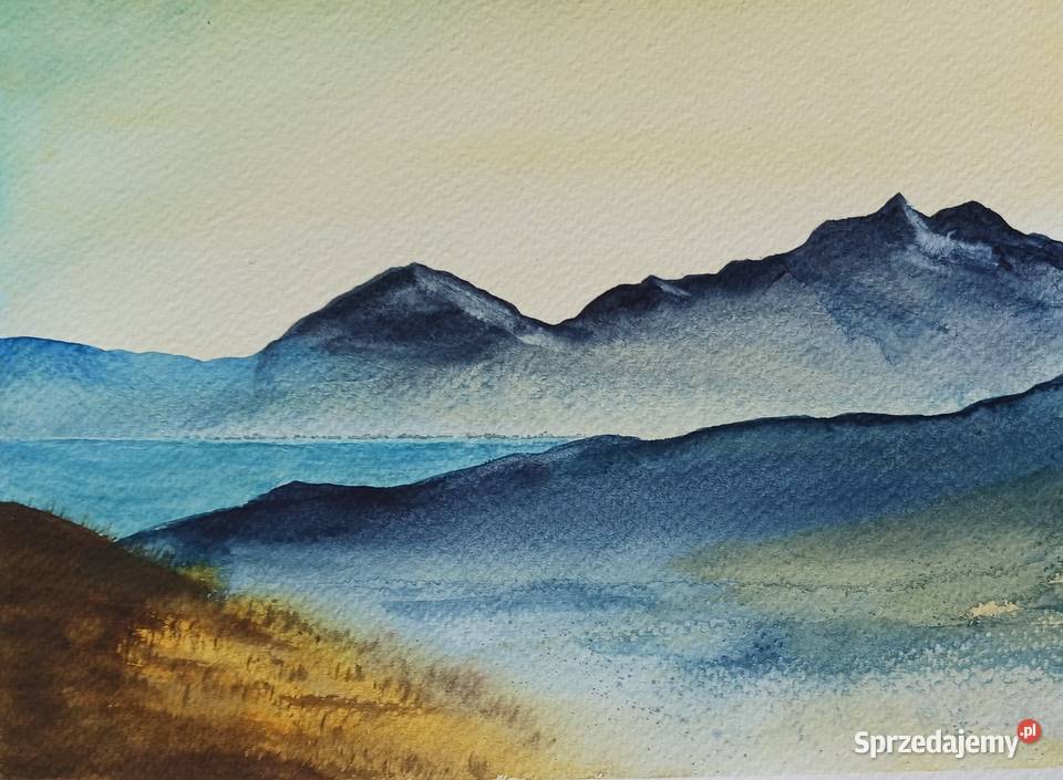 Akwarela Akwarelka Obraz Górskie Szczyty 18 x 24 Warszawa