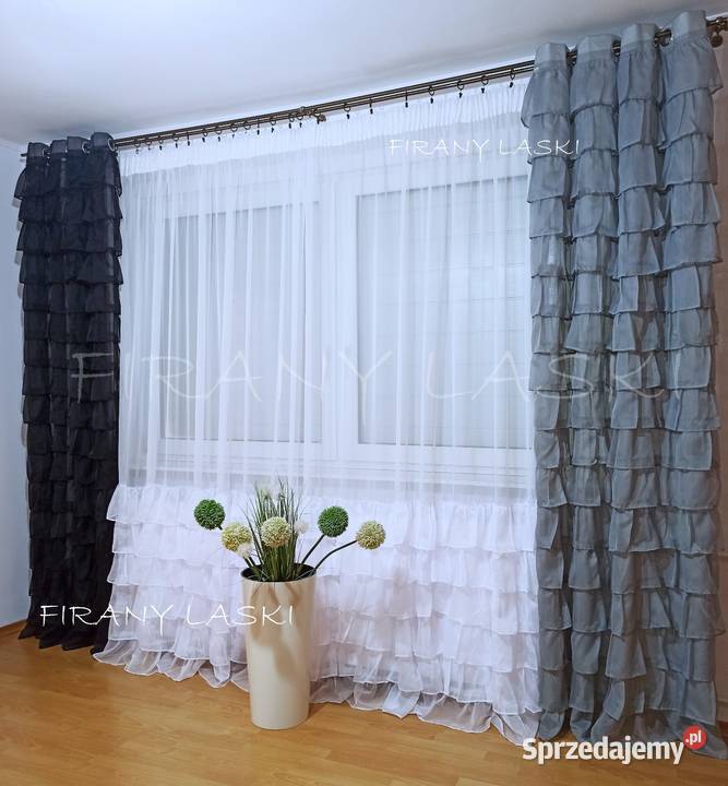 Modna Firanka z falbankami Firana Gotowa 300x250 Wystrój okien
