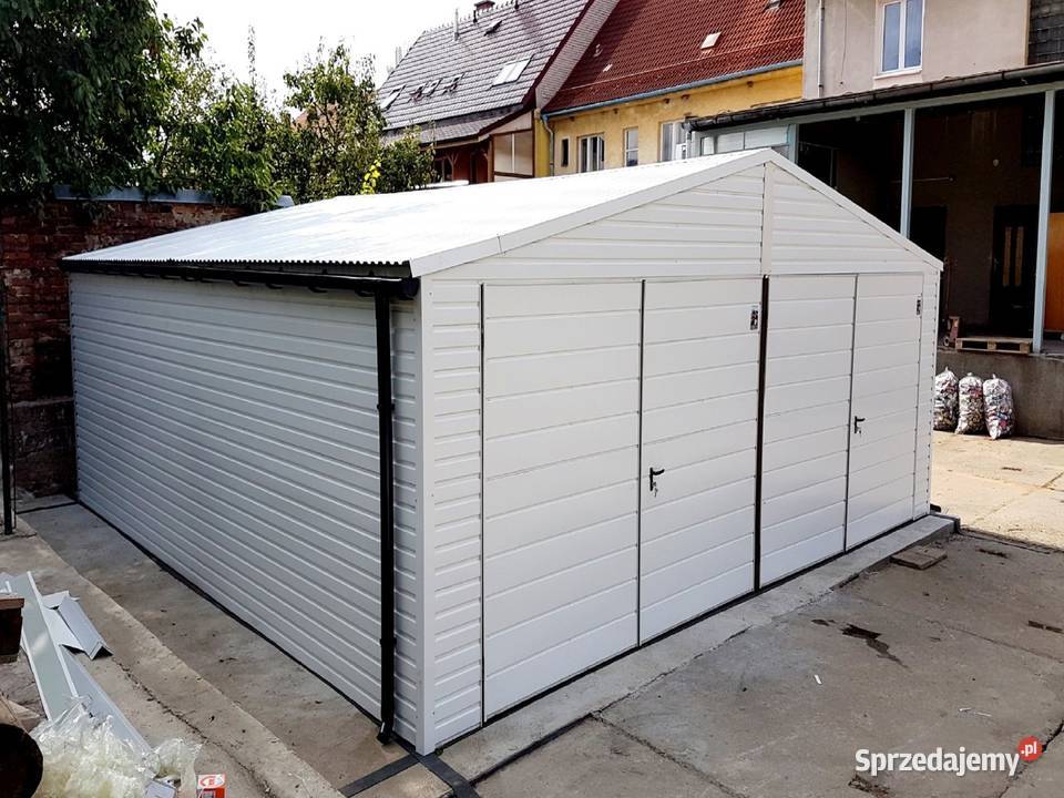 Blaszany garaż 7x7m biały Bydgoszcz