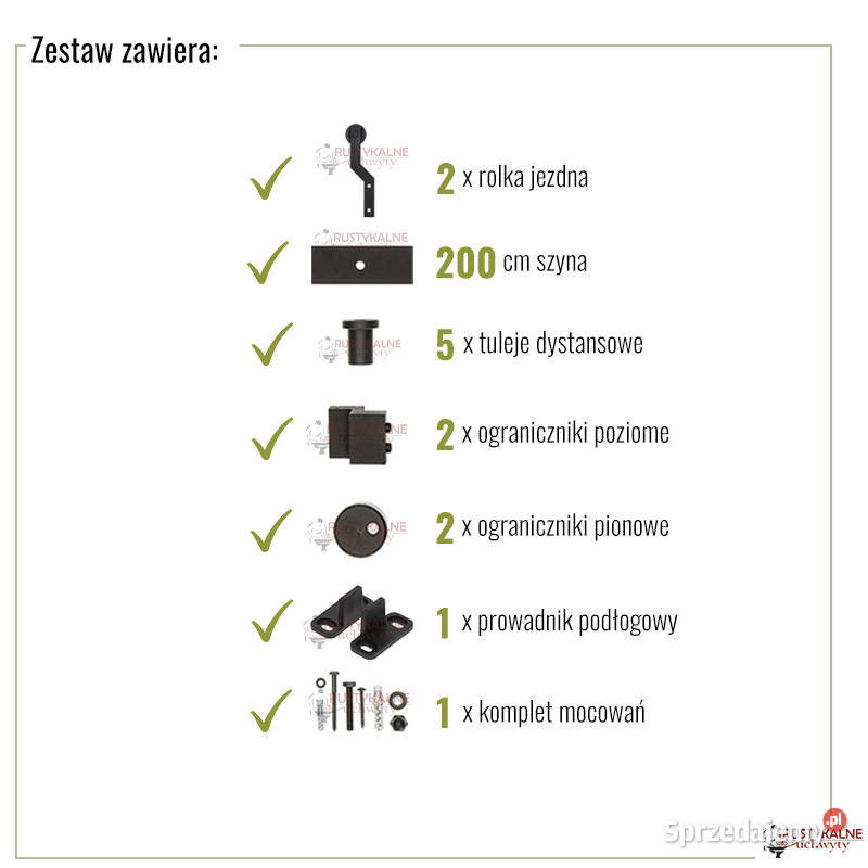 Prowadnica ścienna do drzwi jednoskrzydłowych Chmielnik