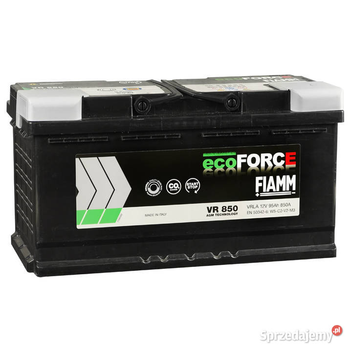 Akumulator 95AH Fiamm ECOFORCE AGM Układ elektryczny, zapłon łódzkie Łódź