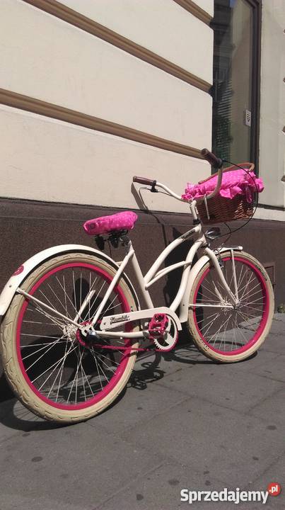 Kremowo różowy rower miejski damski cruiser Miejskie Sport i Wypoczynek Kraków sprzedam