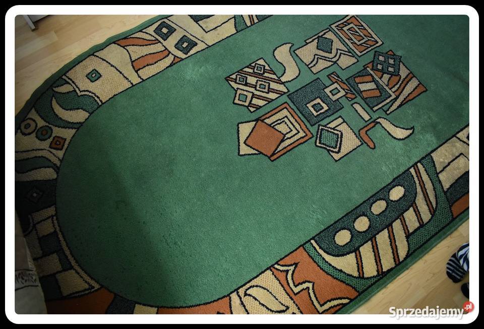 Dywan duży 150 x 300 używany odcienie zieleni