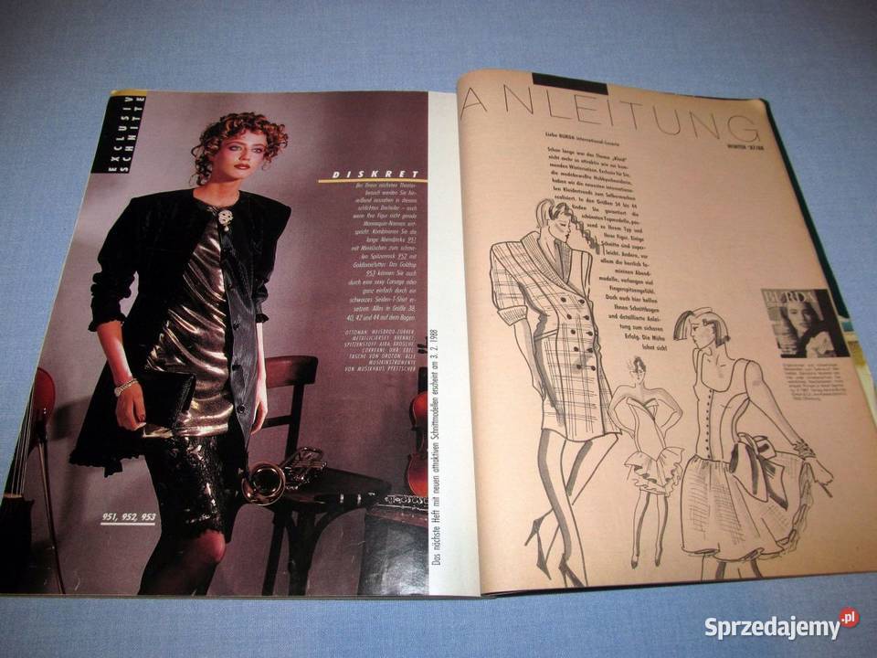 Burda International Zima 198788 moda szycie Książki i Podręczniki Skępe